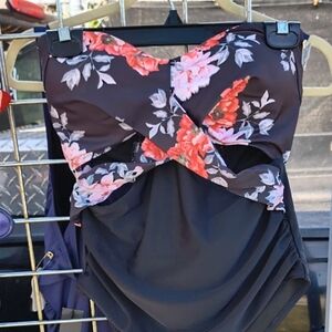Floral Black Swimsuit